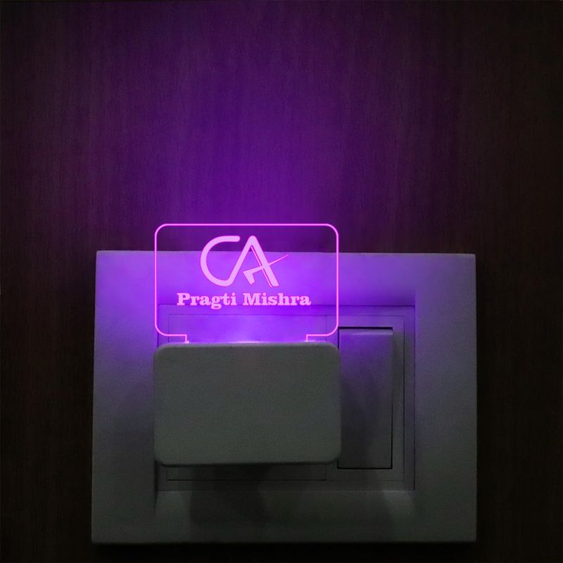 Personalized CA Chartered Accountant Plug lamp with 7 Color Changing Light