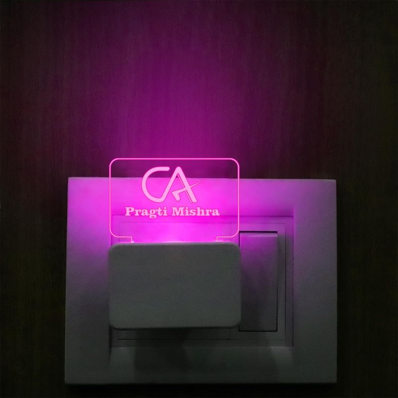 Personalized CA Chartered Accountant Plug lamp with 7 Color Changing Light