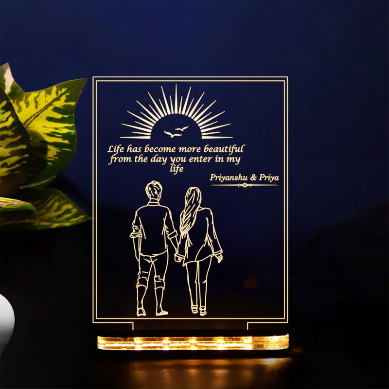 Personalized 3D Illusion Led Lamp Special For Anniversary