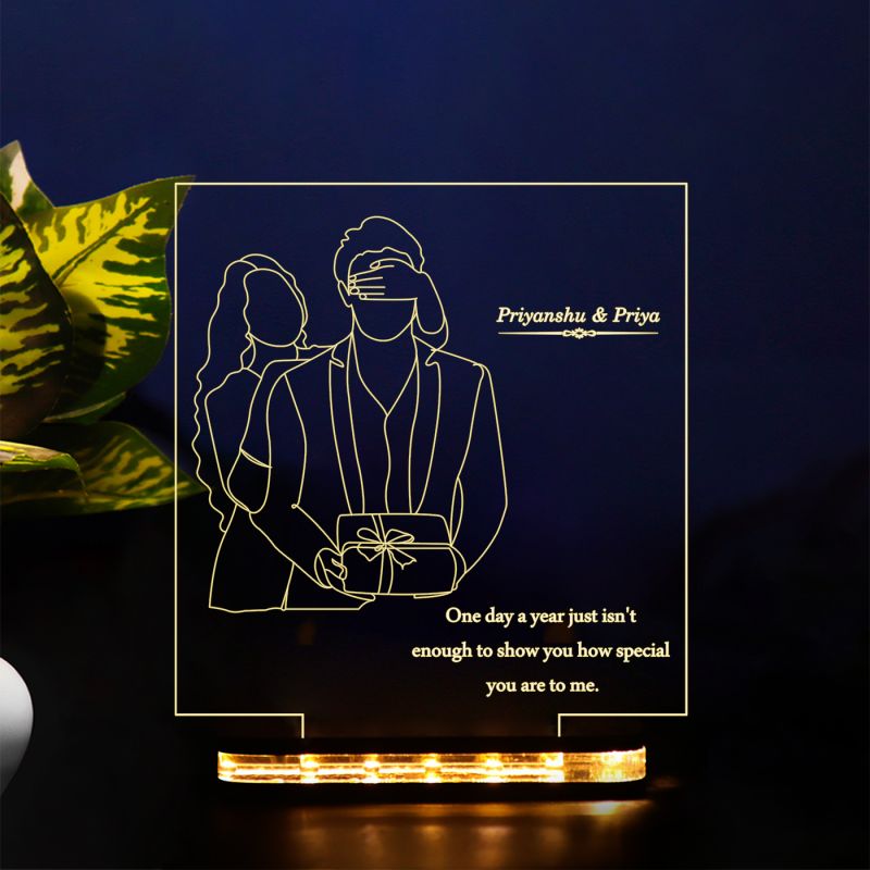 Personalized 3D Illusion lamp Gift for Couple Special