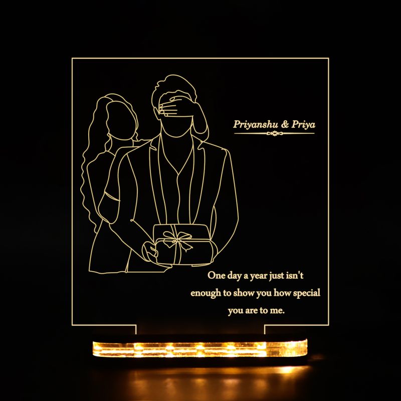 Personalized 3D Illusion lamp Gift for Couple Special