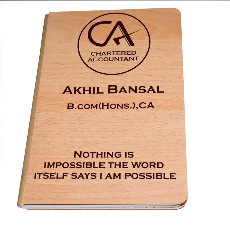 Customized Wooden Diary With Name & Text For Ca diary