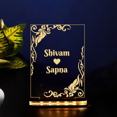 Personalized 3D Illusion Led lamp with Warm White Color Customized Name Lamp