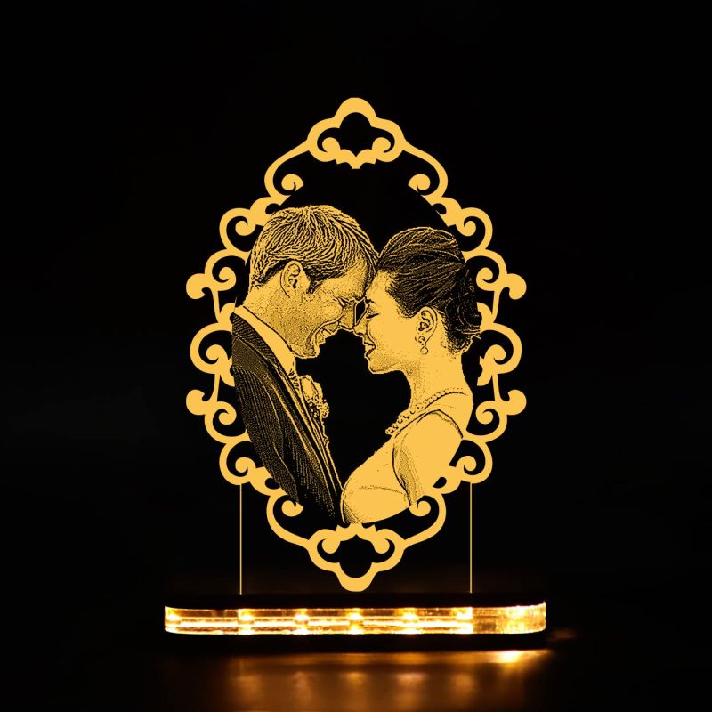 Personalized Photo Led Lamp Newly Married Couple Gifts Customized with Photo