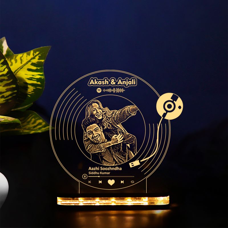 Customized Photo & Song Spotify Plaque with Warm White Light