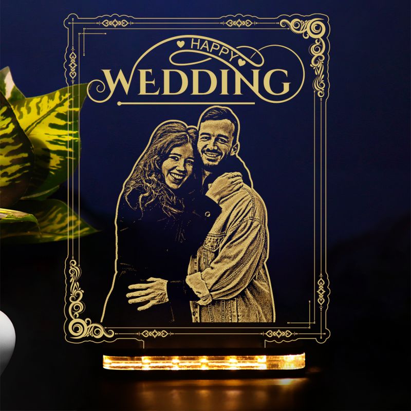 Customized 3D Illusion Photo Lamp Couple Night Light Best for Anniversary Wedding