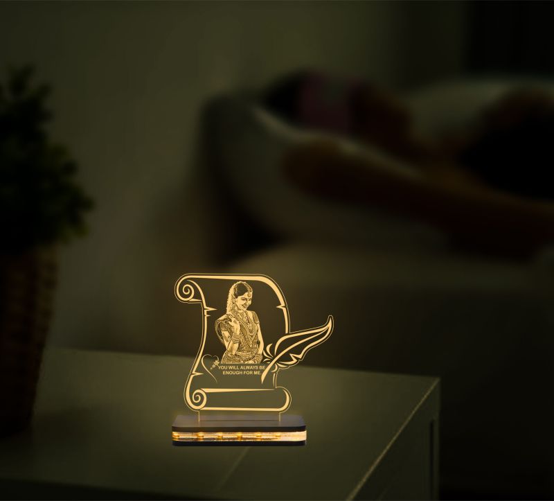 Engraved Photo Led Lamp with Warm White Light