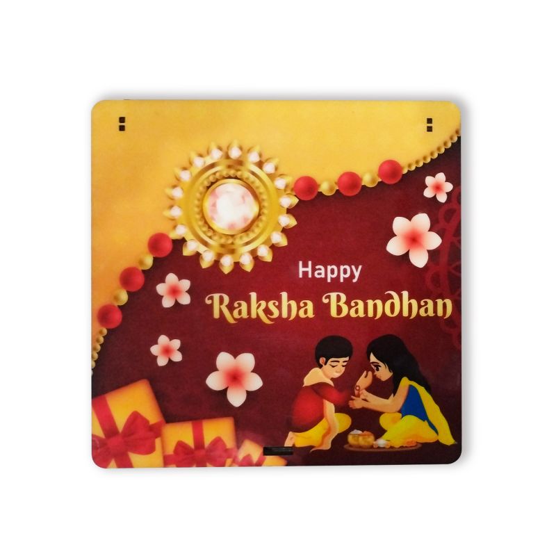 Gift Me Bazar Personalized Happy Raksha Bandhan Wooden Music Box Customized with Any Photo & Song | Best Gift For Rakshabandhan