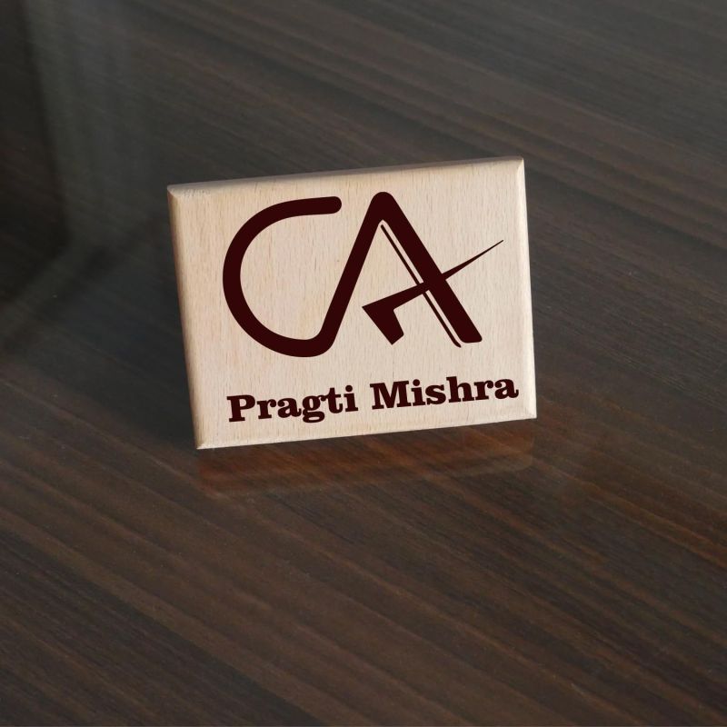 Personalized Name & Logo Wooden Plaque (CA Desk Name Plate)