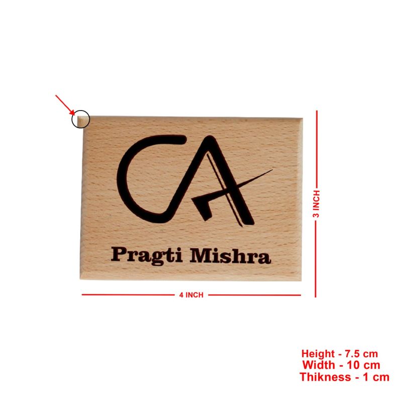 Personalized Name & Logo Wooden Plaque (CA Desk Name Plate)