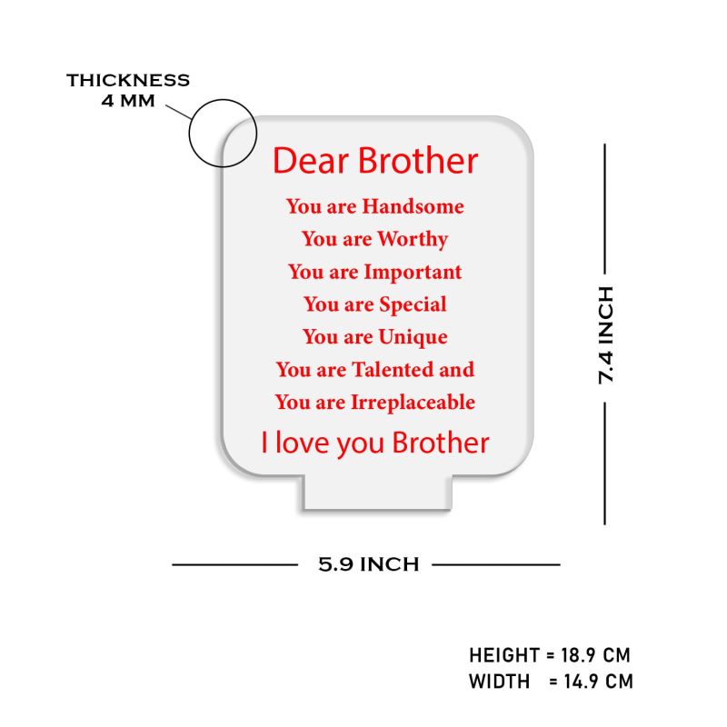 I Love You Brother Gift Engraved Night Lamp Unique Gift for Brother