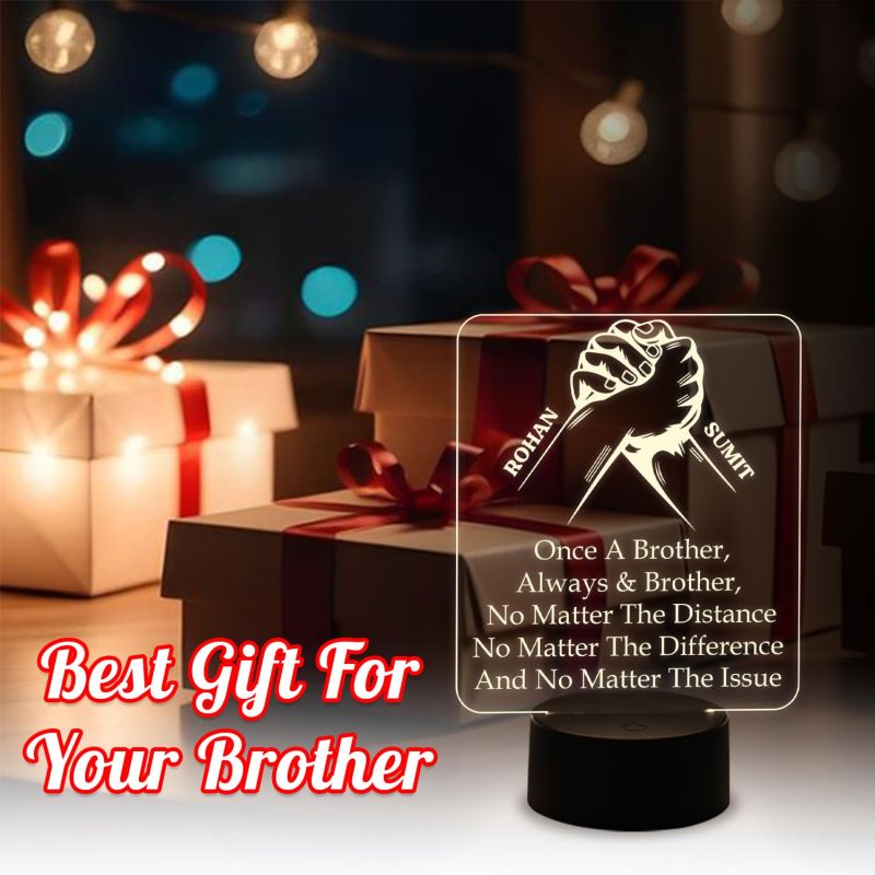 Personalized Name Lamp Best Gift for Brother | Warm White Light & USB Cable