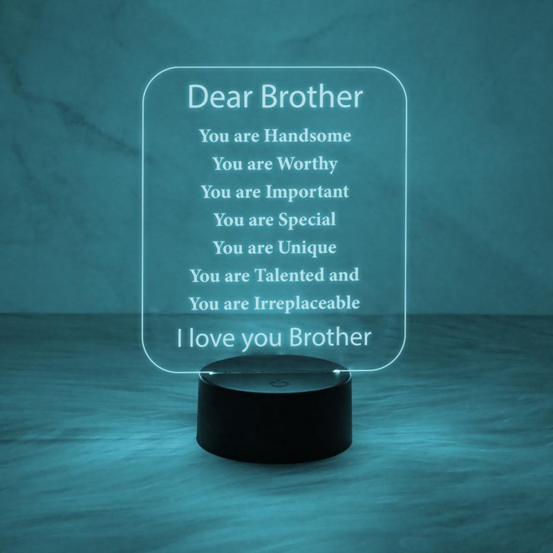 I Love You Brother Gift Engraved Night Lamp Unique Gift for Brother | Best Gift for Rakhi