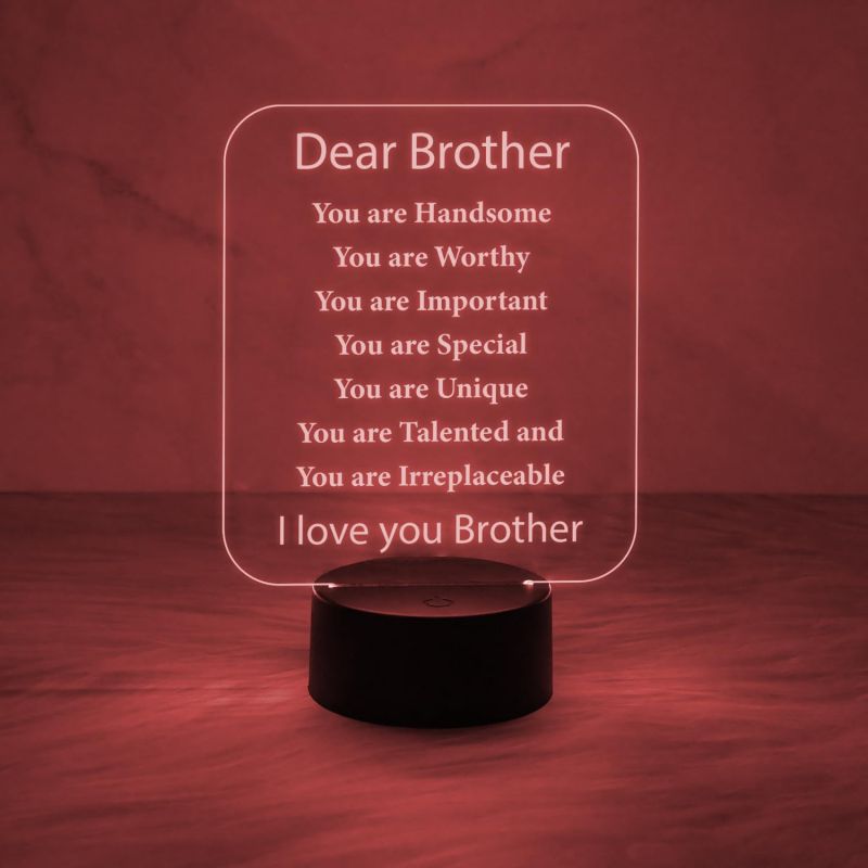 I Love You Brother Gift Engraved Night Lamp Unique Gift for Brother | Best Gift for Rakhi