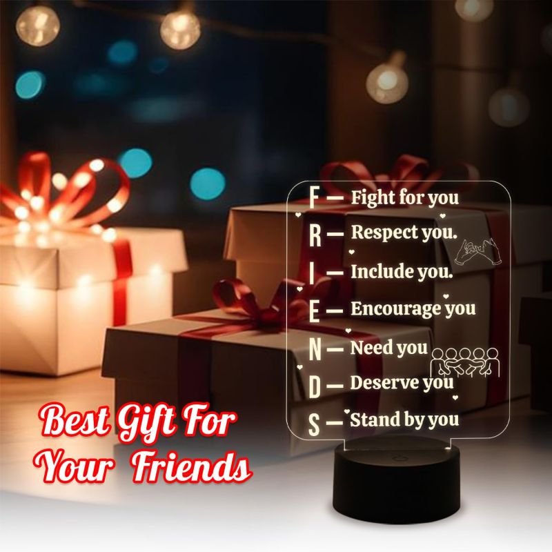 Gift for Friends 3D Illusion Lamp | Friends Meaning Night Light for Best Friend