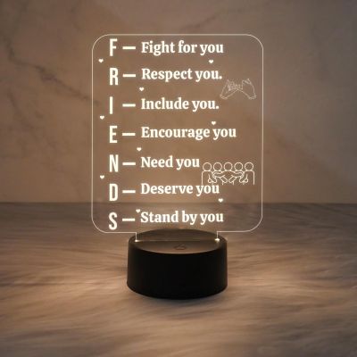 Gift for Friends 3D Illusion Lamp | Friends Meaning Night Light for Best Friend