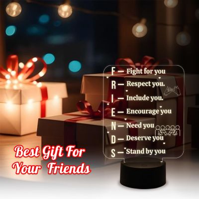 Gift for Friends 3D Illusion Lamp | Friends Meaning Night Light for Best Friend