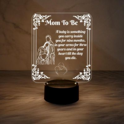 Mom to Be Engraved Night Lamp for Home Decor Light with Warm White Light