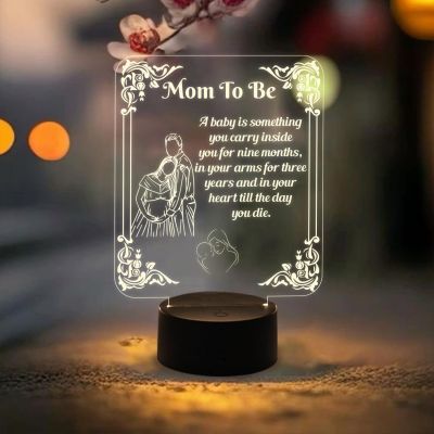 Mom to Be Engraved Night Lamp for Home Decor Light with Warm White Light