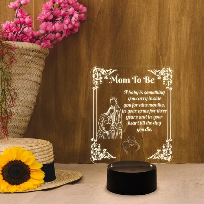 Mom to Be Engraved Night Lamp for Home Decor Light with Warm White Light