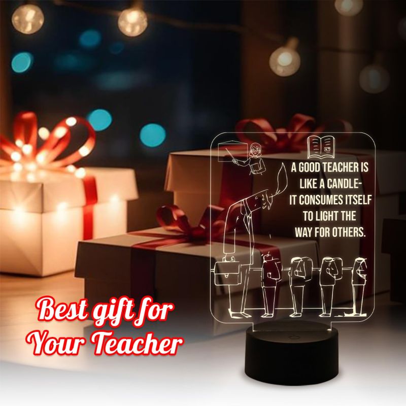 Engraved Night Light with Warm White Light with USB Cable Best Gift for Teacher