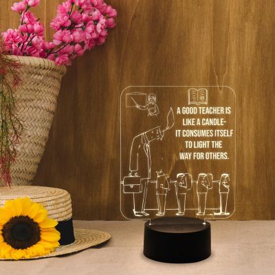 Engraved Night Light with Warm White Light with USB Cable Best Gift for Teacher