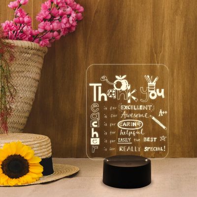 Thankyou Gift for Teacher Led Night Lamp with Warm White Light  Gift for Teachers Day