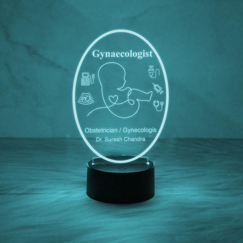 Personalized Gynecologist Night Light | Customized with Name Gift for Doctor Multicolored Light