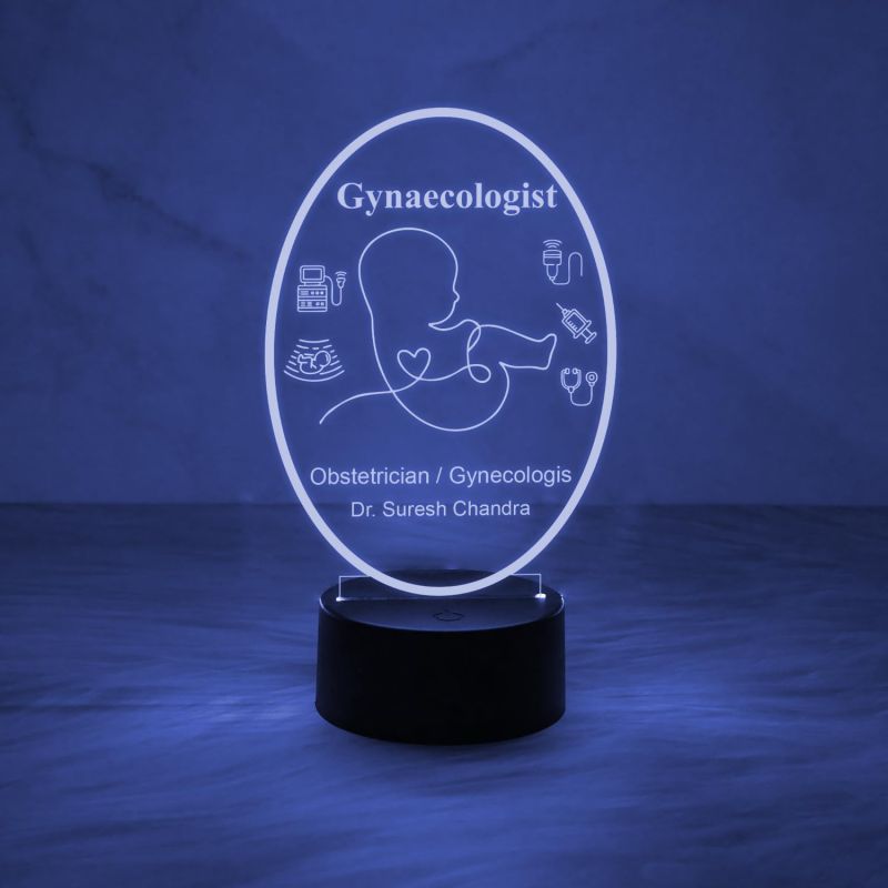 Personalized Gynecologist Night Light | Customized with Name Gift for Doctor Multicolored Light