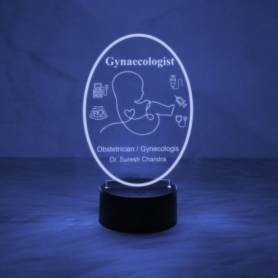 Personalized Gynecologist Night Light | Customized with Name Gift for Doctor Multicolored Light