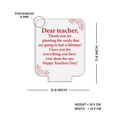 Engraved Dear Teacher Night Lamp | Happy Teachers Day Gift Lamp | 7 Color Changing Light