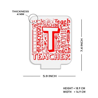 Engraved Teacher Night Lamp with Warm White Light & USB Powered Cable | Teacher Appreciation Gifts