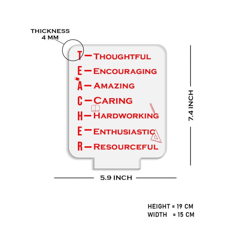 Engraved Meaning of Teacher Acrylic Led Lamp Gift for Teacher
