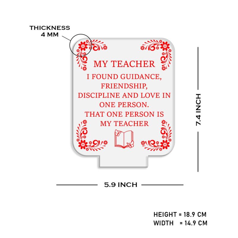 My Teacher Engraved Night Lamp with Warm White Light & USB Powered