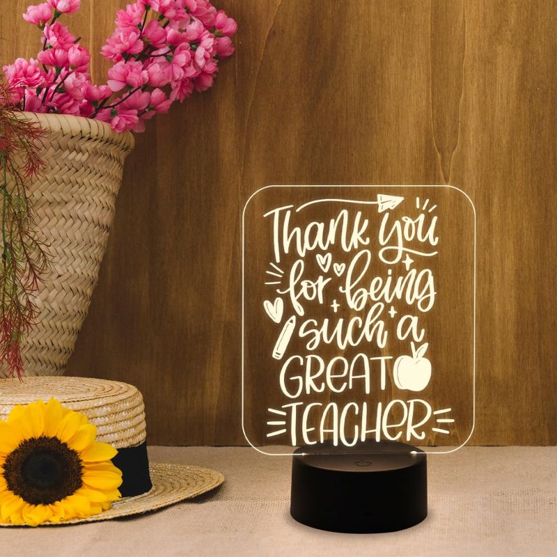 Thankyou Gift for Teacher | Best Teacher in The World Gift Lamp | Warm White Light with USB Cable