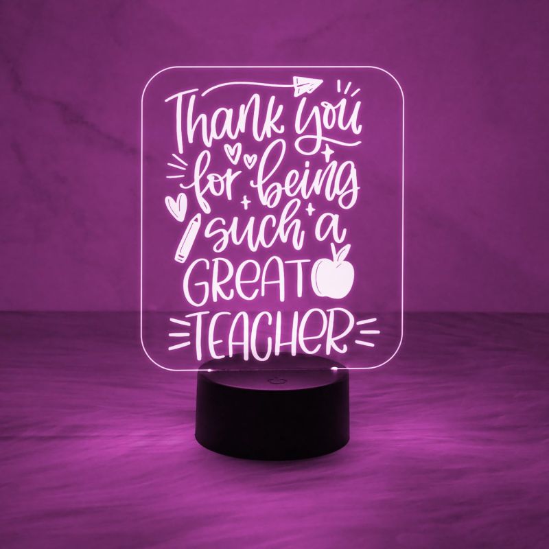 Thankyou Gift for Teacher | Best Teacher in The World Gift Lamp | 7 Color Changing Light with USB Cable | Teachers Day Gift