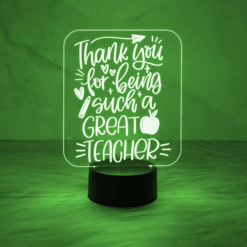 Thankyou Gift for Teacher | Best Teacher in The World Gift Lamp | 7 Color Changing Light with USB Cable | Teachers Day Gift