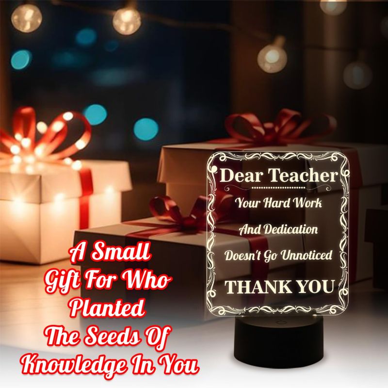 Thankyou Gift for Teacher | Night Lamp for Teacher Retirement | Warm White