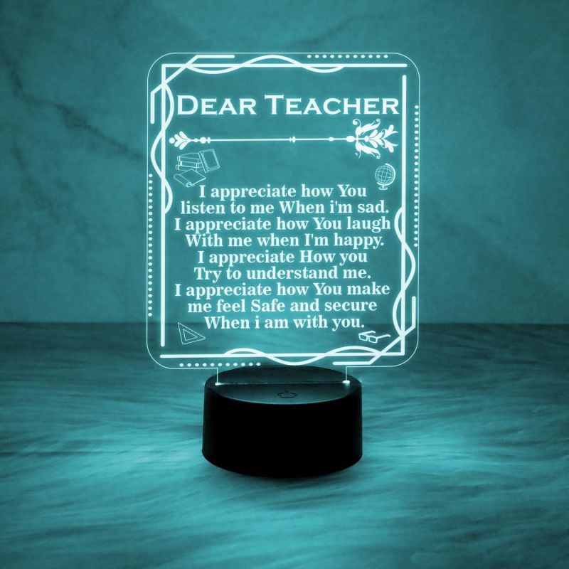 Inspirational Night Lamp Appreciation Gifts for Teacher | Automatic Color Changing Light