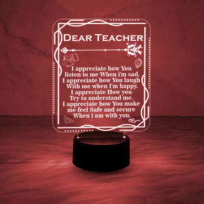 Inspirational Night Lamp Appreciation Gifts for Teacher | Automatic Color Changing Light