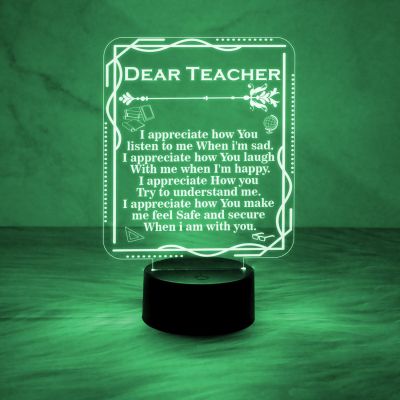 Inspirational Night Lamp Appreciation Gifts for Teacher | Automatic Color Changing Light