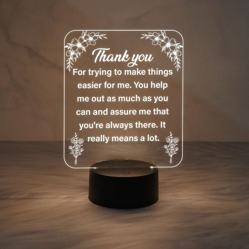 Engraved Thankyou Gift for Loveable Person | Warm White Light