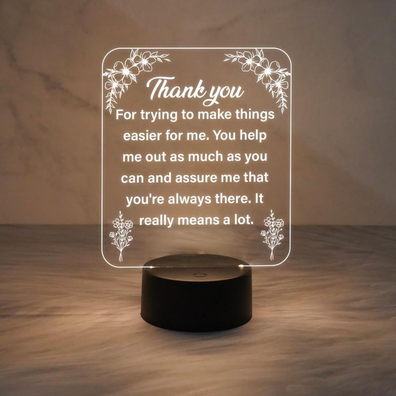 Engraved Thankyou Gift for Loveable Person | Warm White Light