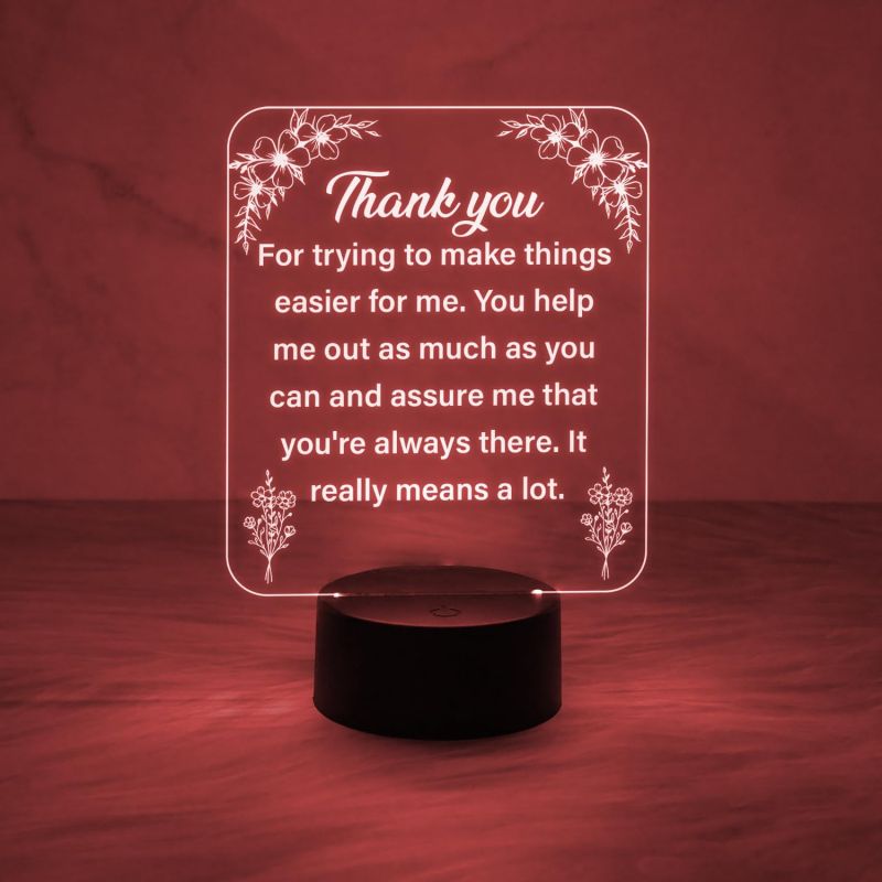 Engraved Thankyou Gift for Loveable Person | Automatic Color Changing Light