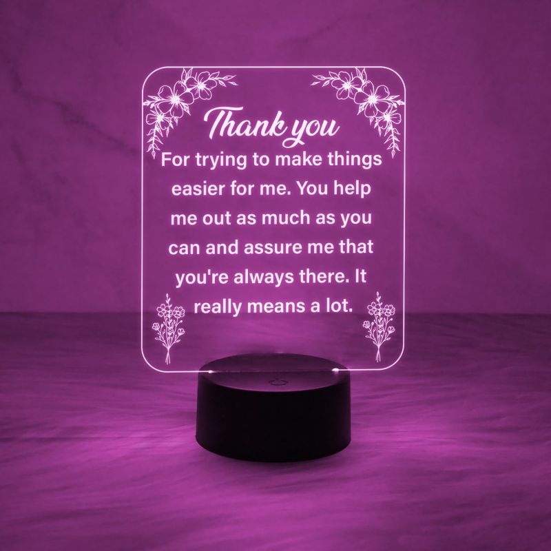 Engraved Thankyou Gift for Loveable Person | Automatic Color Changing Light