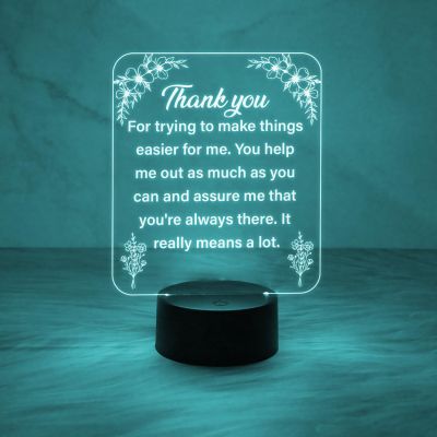 Engraved Thankyou Gift for Loveable Person | Automatic Color Changing Light