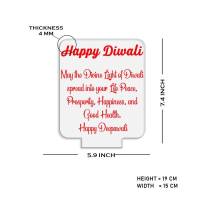 Wishing Happy Diwali Acrylic Desk Table Lamp with Automatic Color Change Light