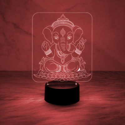 3D Illusion Lord Ganesha Night Lamp Best Gift Idea Diwali for Friends & Family | Automatic Color Changing Light