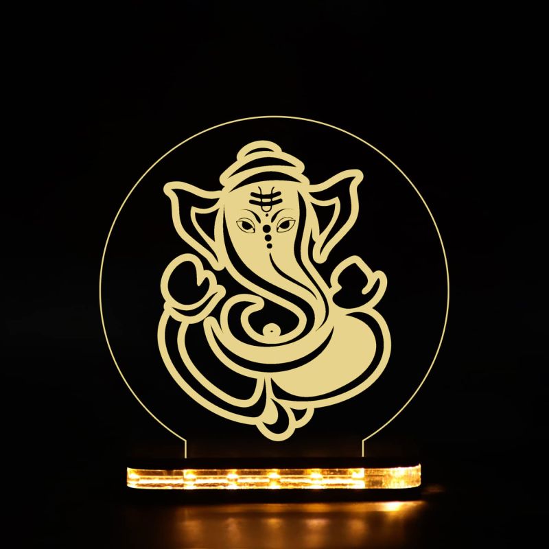 3D Illusion Night Light Lord Ganesha Lamp Best Gift Idea Diwali for Friends & Family