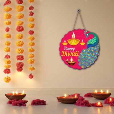 Happy Diwali Wall Hanging | Wall Art Mdf Wooden Hanging For Living Room